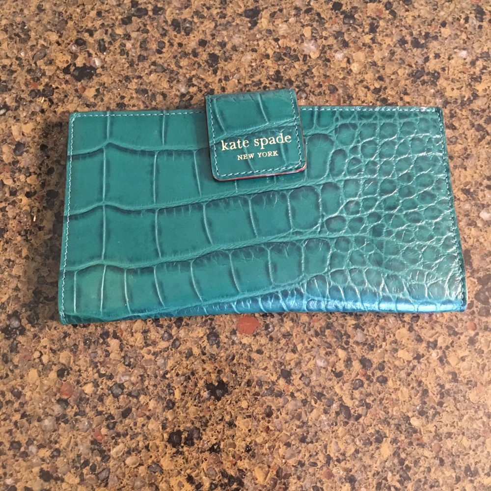 NWOT Kate Spade wallet. Teal. Never used!